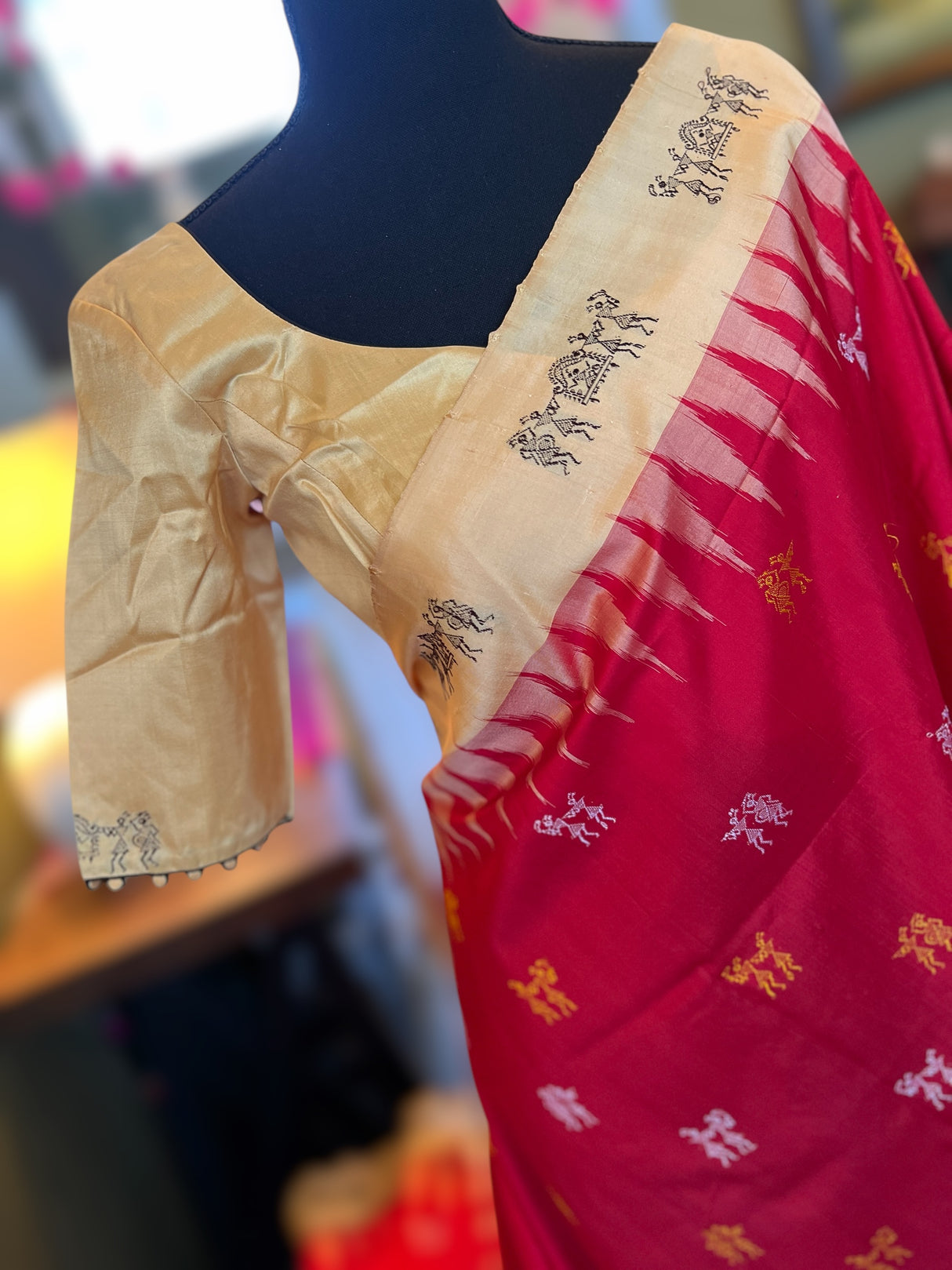 Sambalpuri Bomkai Handloom Pure Silk Saree
