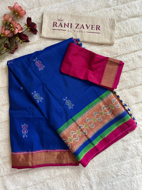 Linen and Silk Fusion Ikkat Handloom