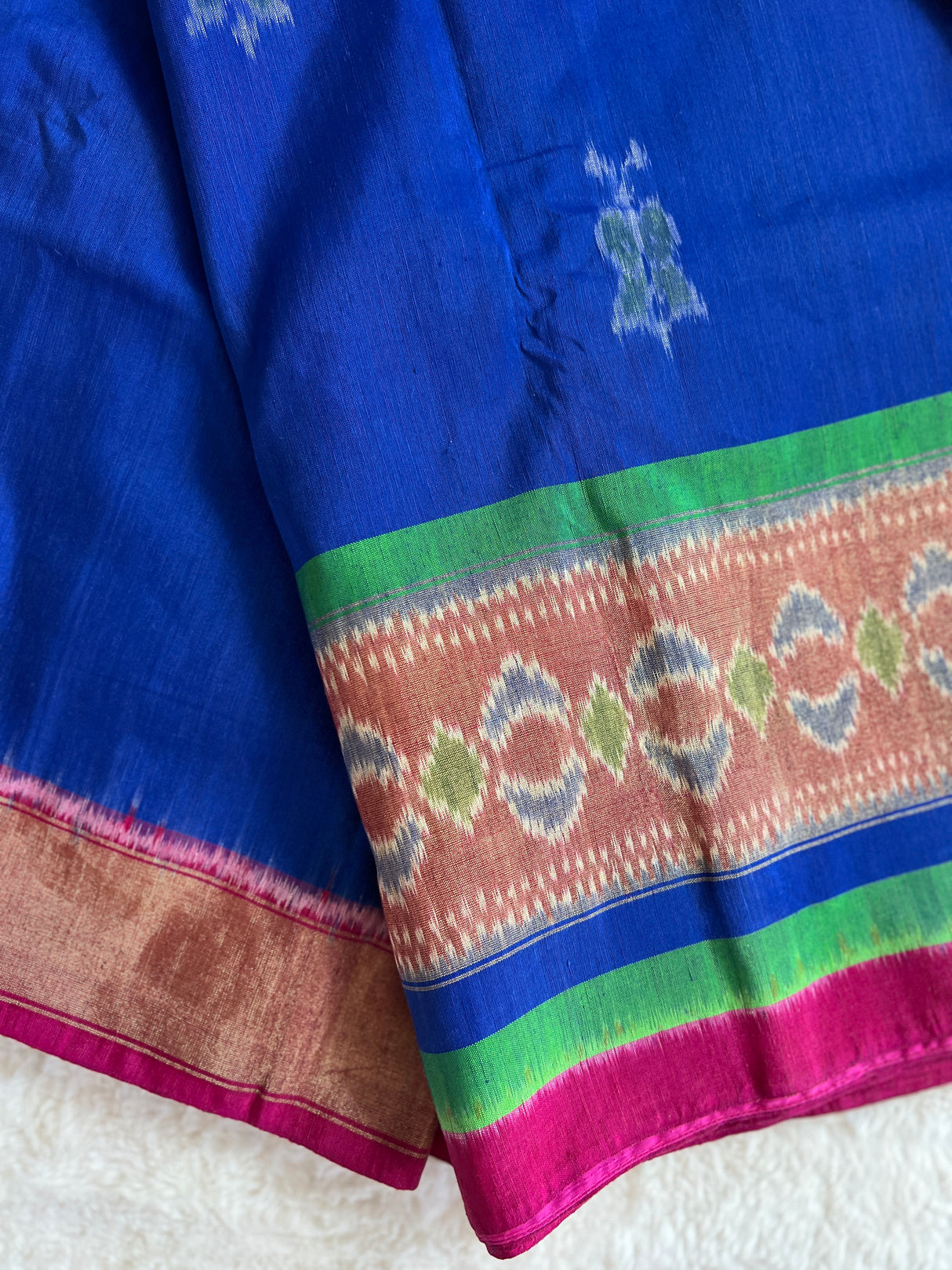 Linen and Silk Fusion Ikkat Handloom