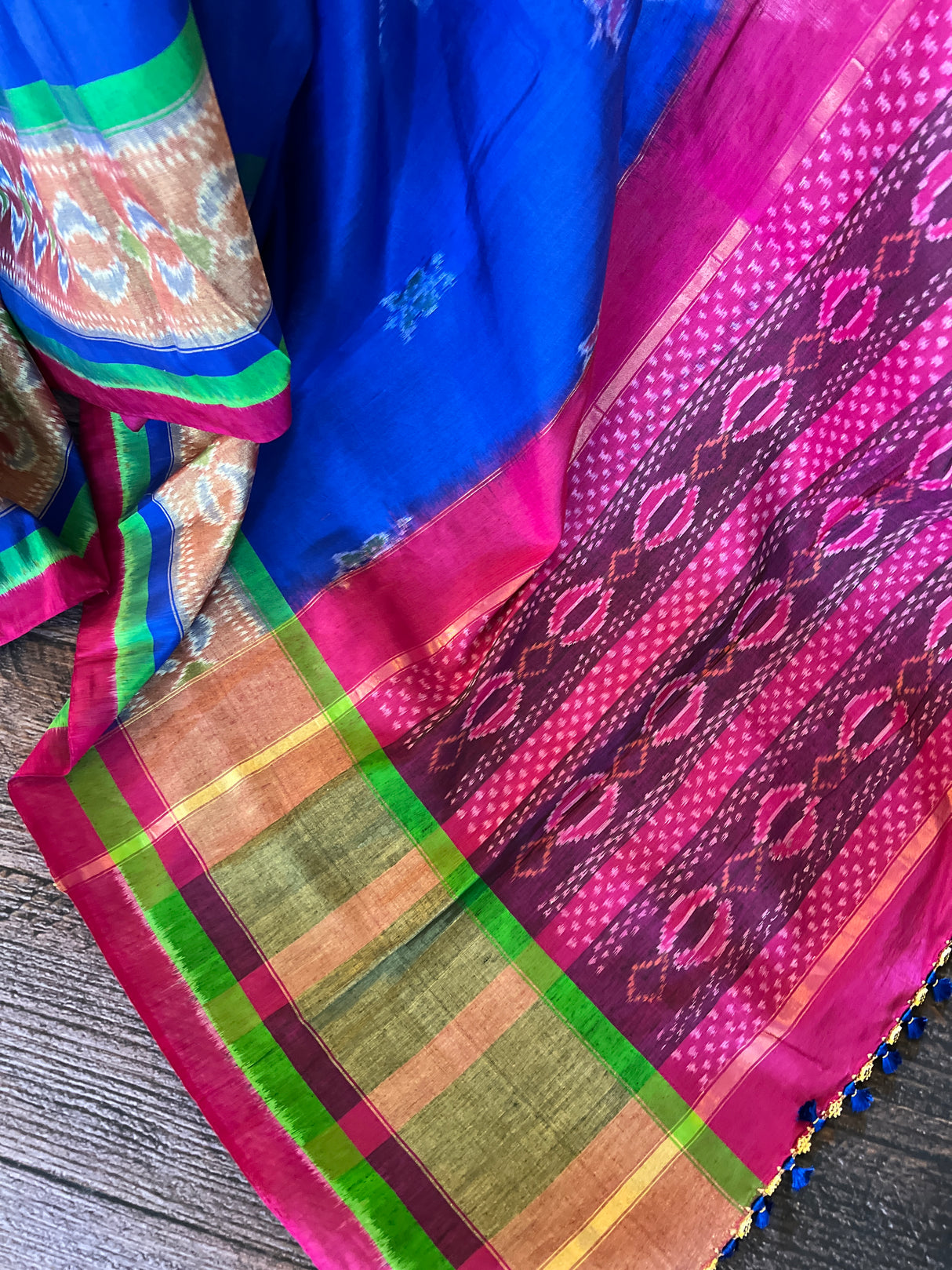 Linen and Silk Fusion Ikkat Handloom