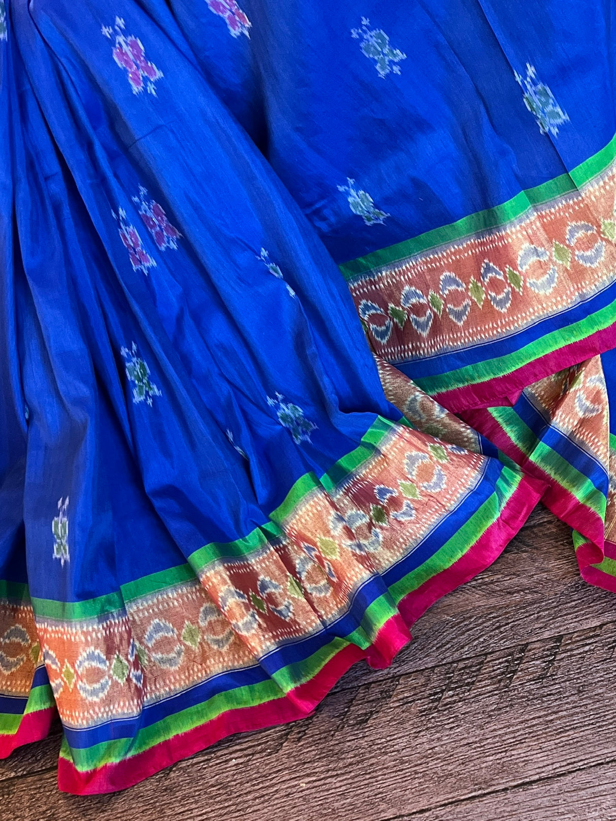 Linen and Silk Fusion Ikkat Handloom