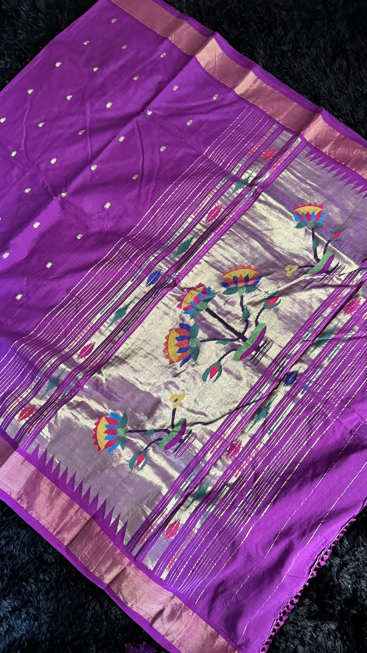 Purple Cotton Paithani