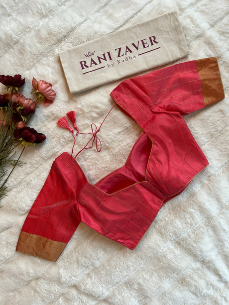 Salmon Color Chanderi Pattu Silk