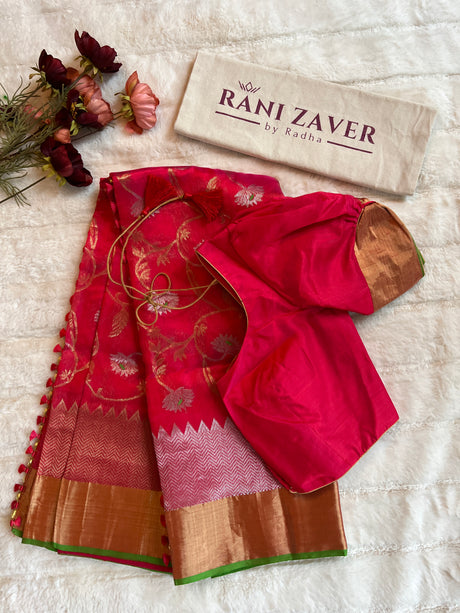 Deep Aboli Color Chanderi Pattu Silk
