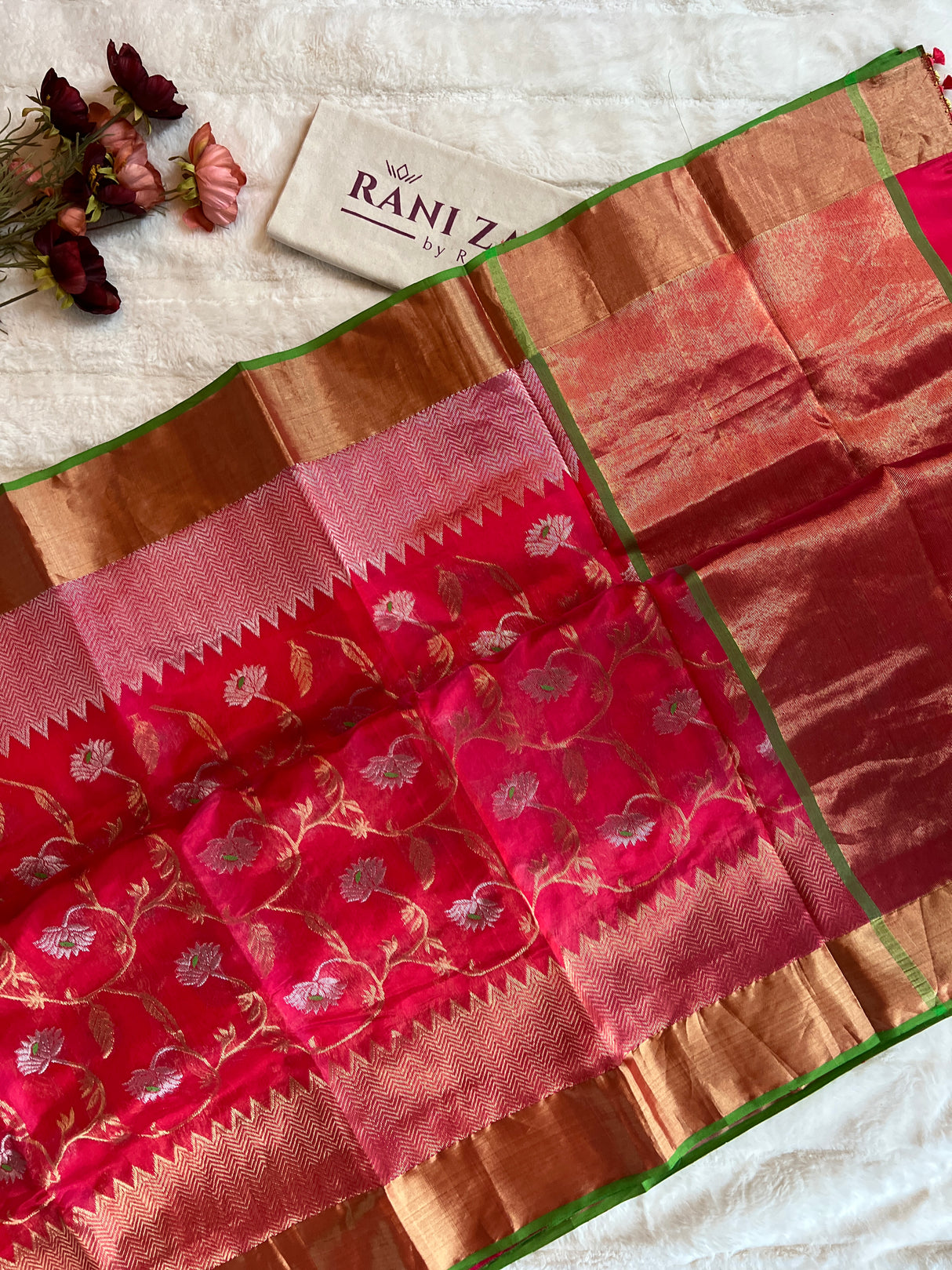 Deep Aboli Color Chanderi Pattu Silk