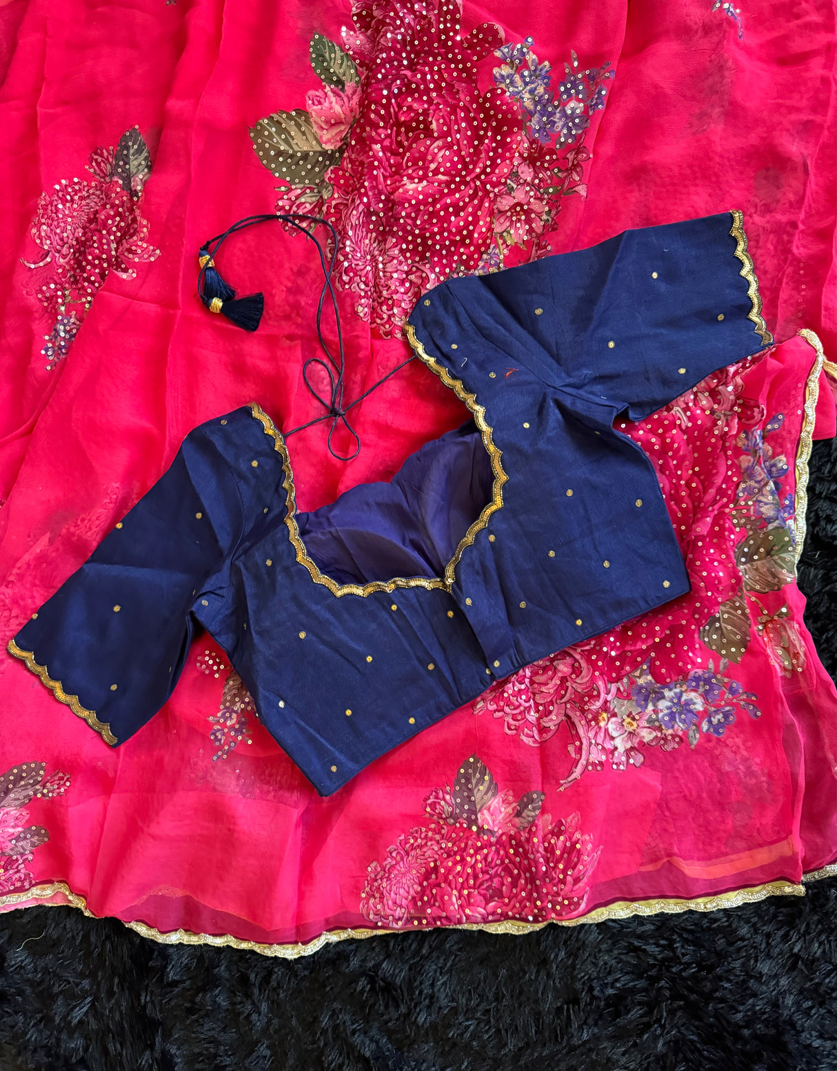 Georgette Fuchsia Pink