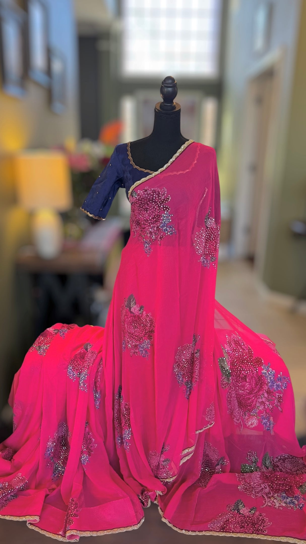 Georgette Fuchsia Pink