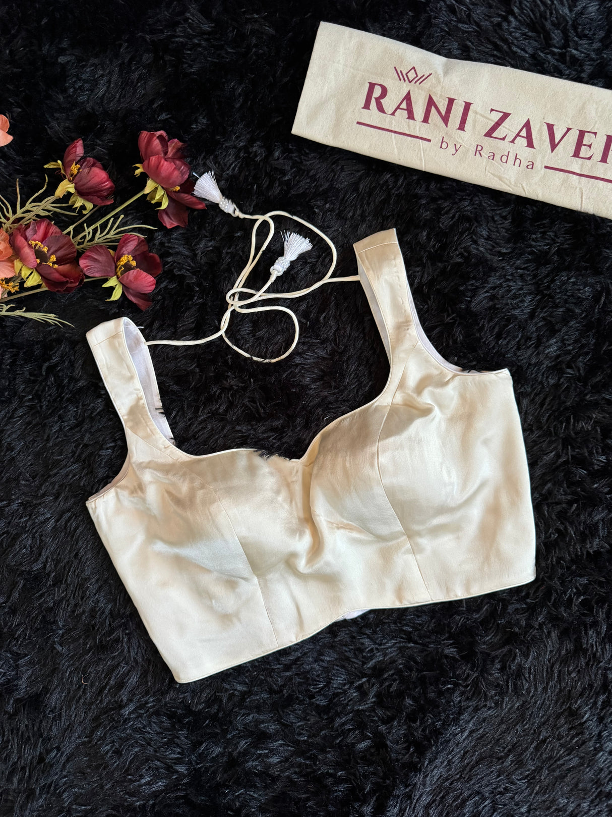 Ivory Satin Sleeveless Heart neck Blouse 36 38