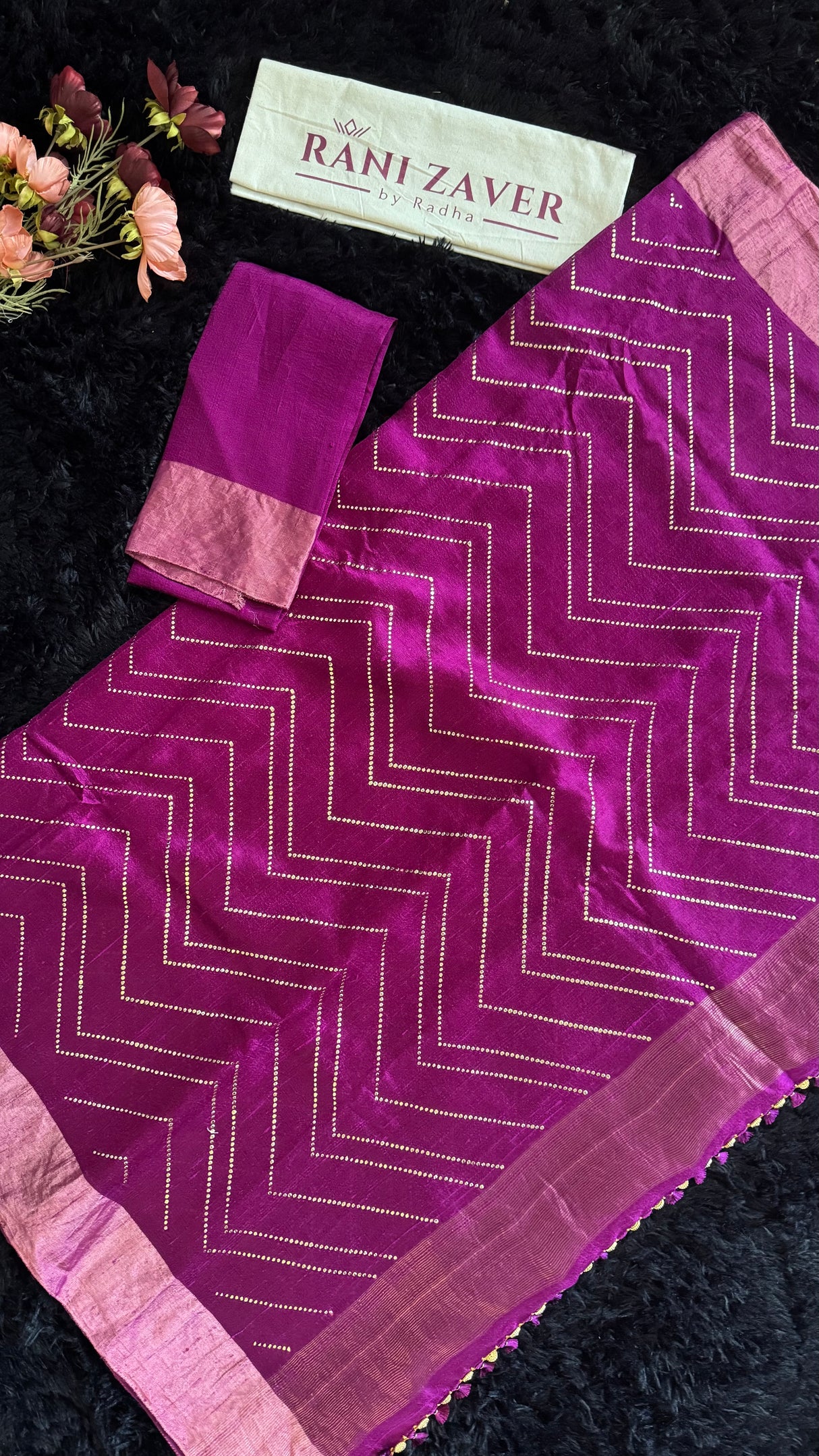 Magenta Dupion Tussar Silk