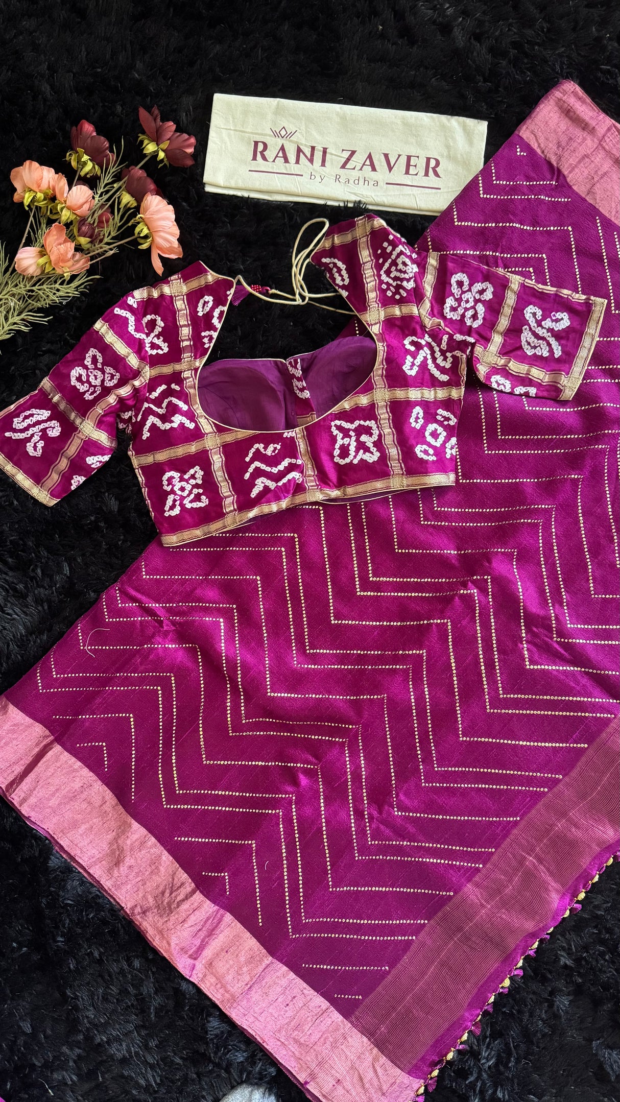 Magenta Dupion Tussar Silk