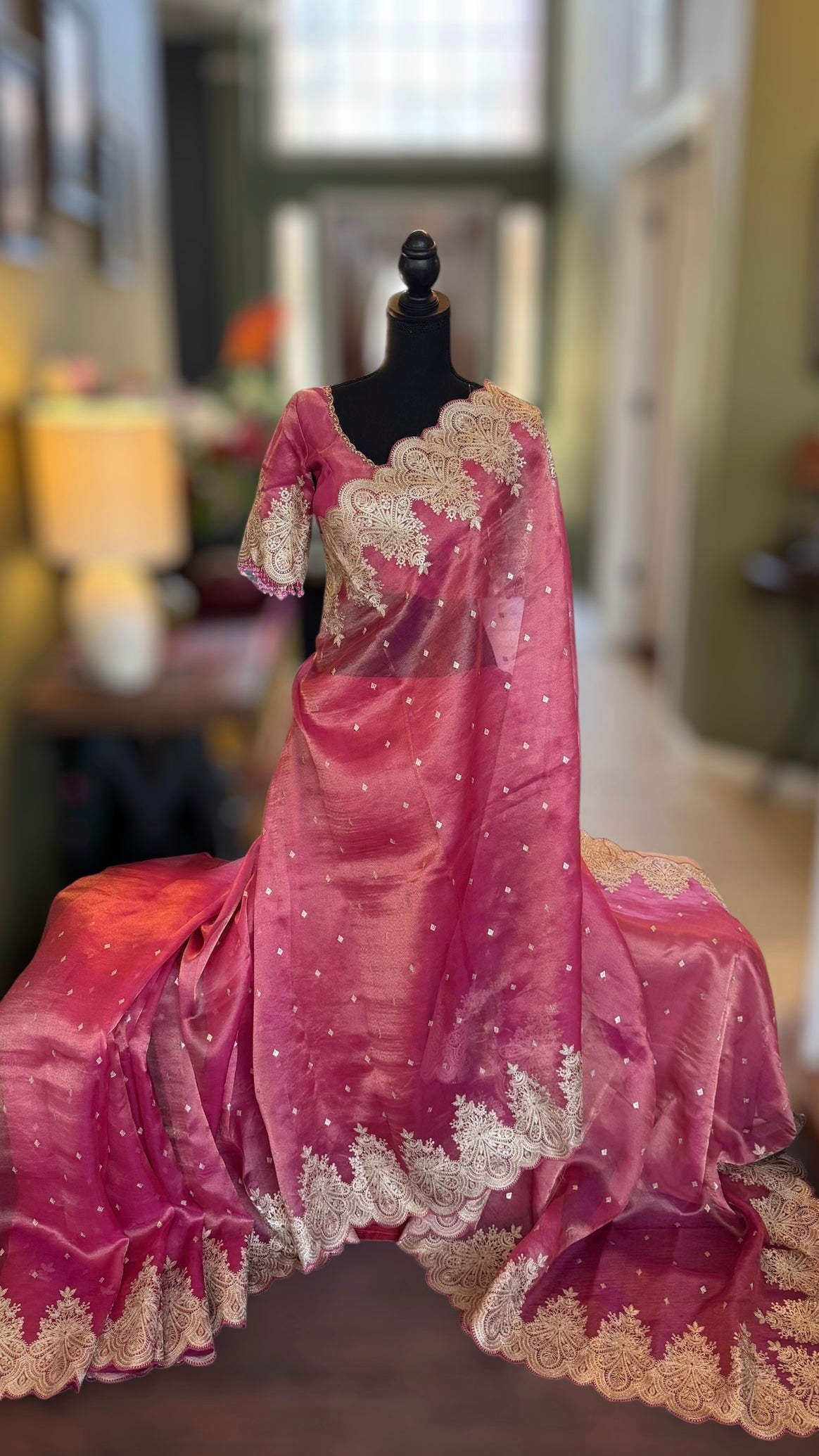 Onion Pink Tissue Organza