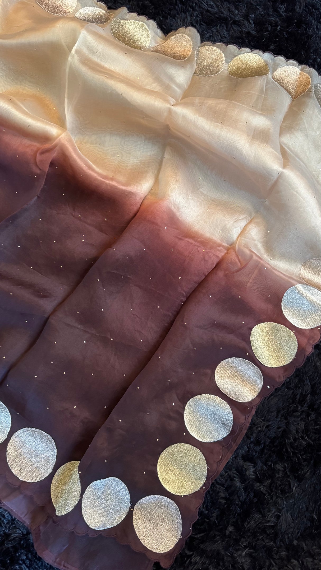 Shaded Brown Pure Organza