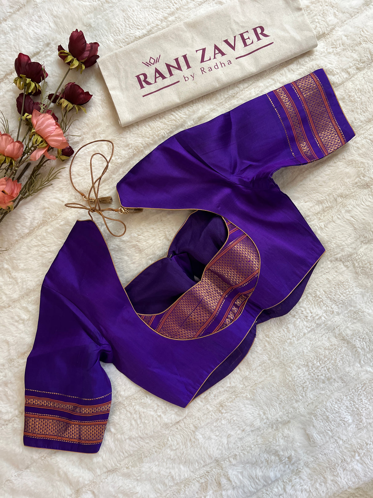 Mango Orange Purple Ilkal Pure Silk Saree