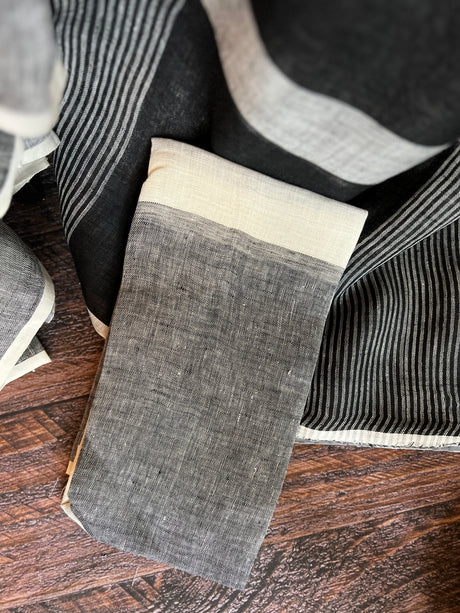 Black  and White Pure Linen