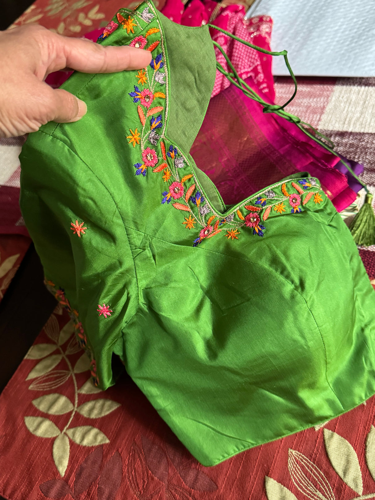 Green Silk Blouse 38
