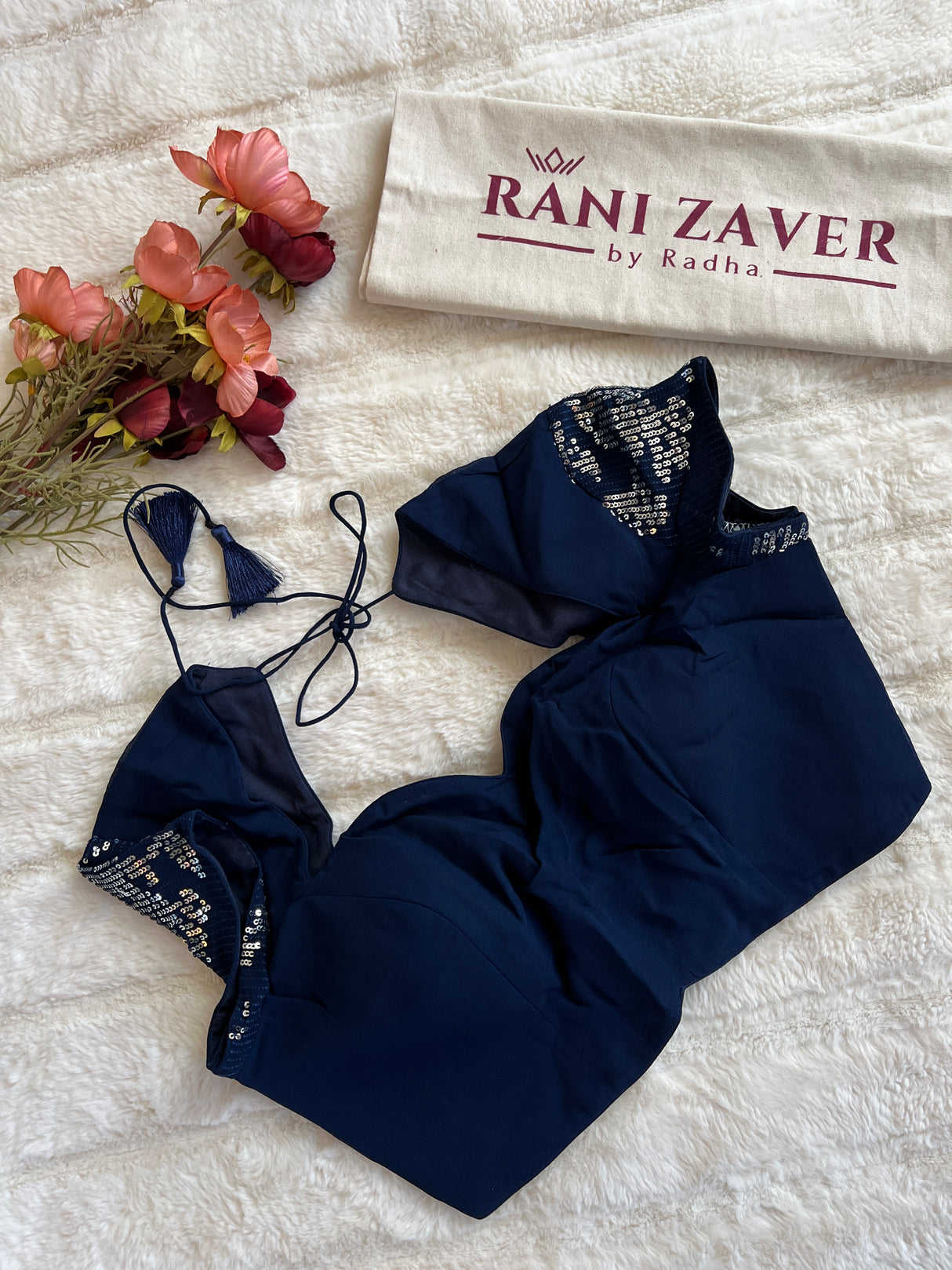 Blues Shaded Sequins Pure Georgette