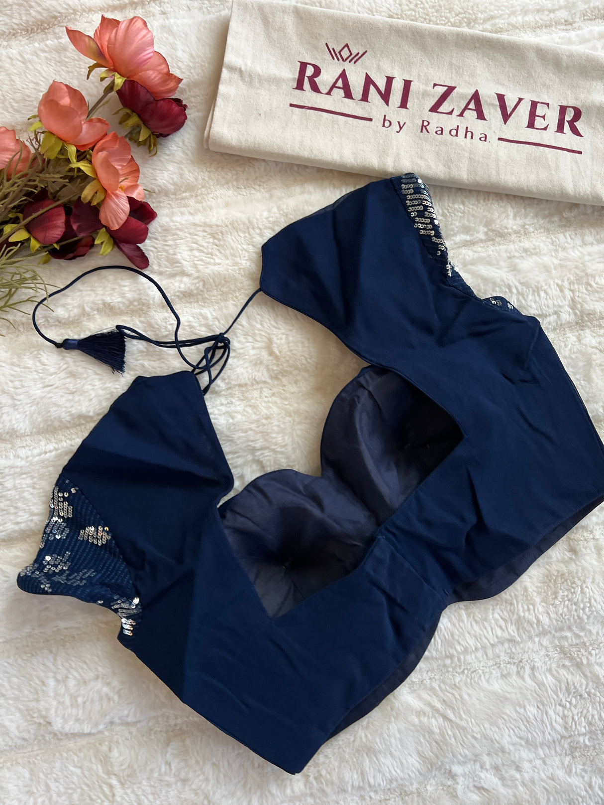 Blues Shaded Sequins Pure Georgette