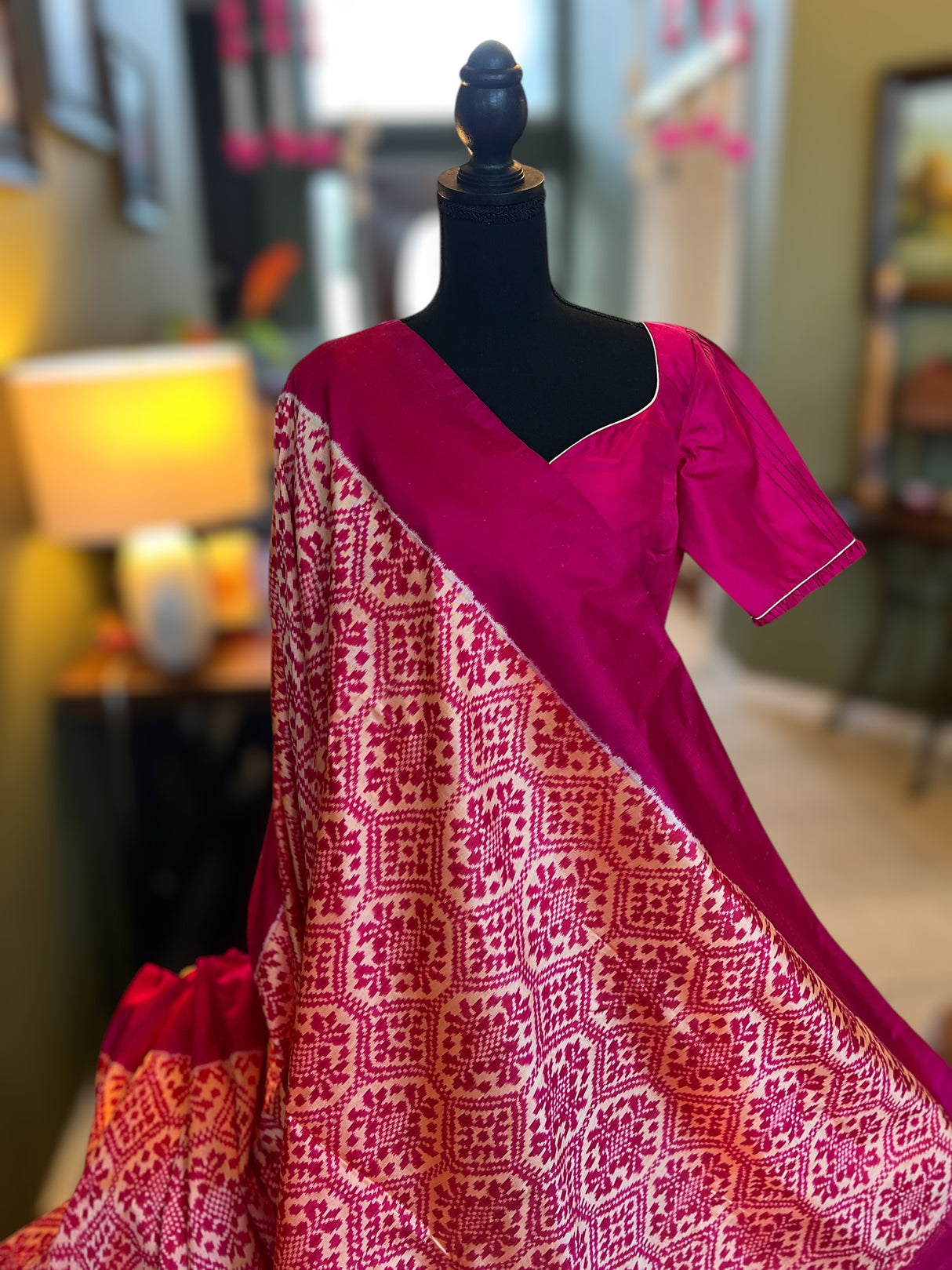 Ikkat saree with blouse