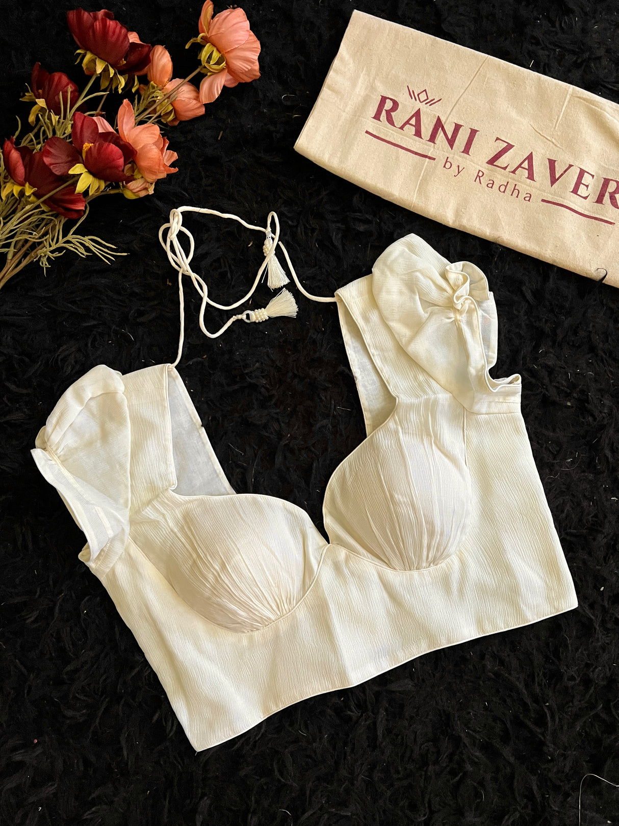 Ivory Chiffon Puff Sleeve Blouse 36