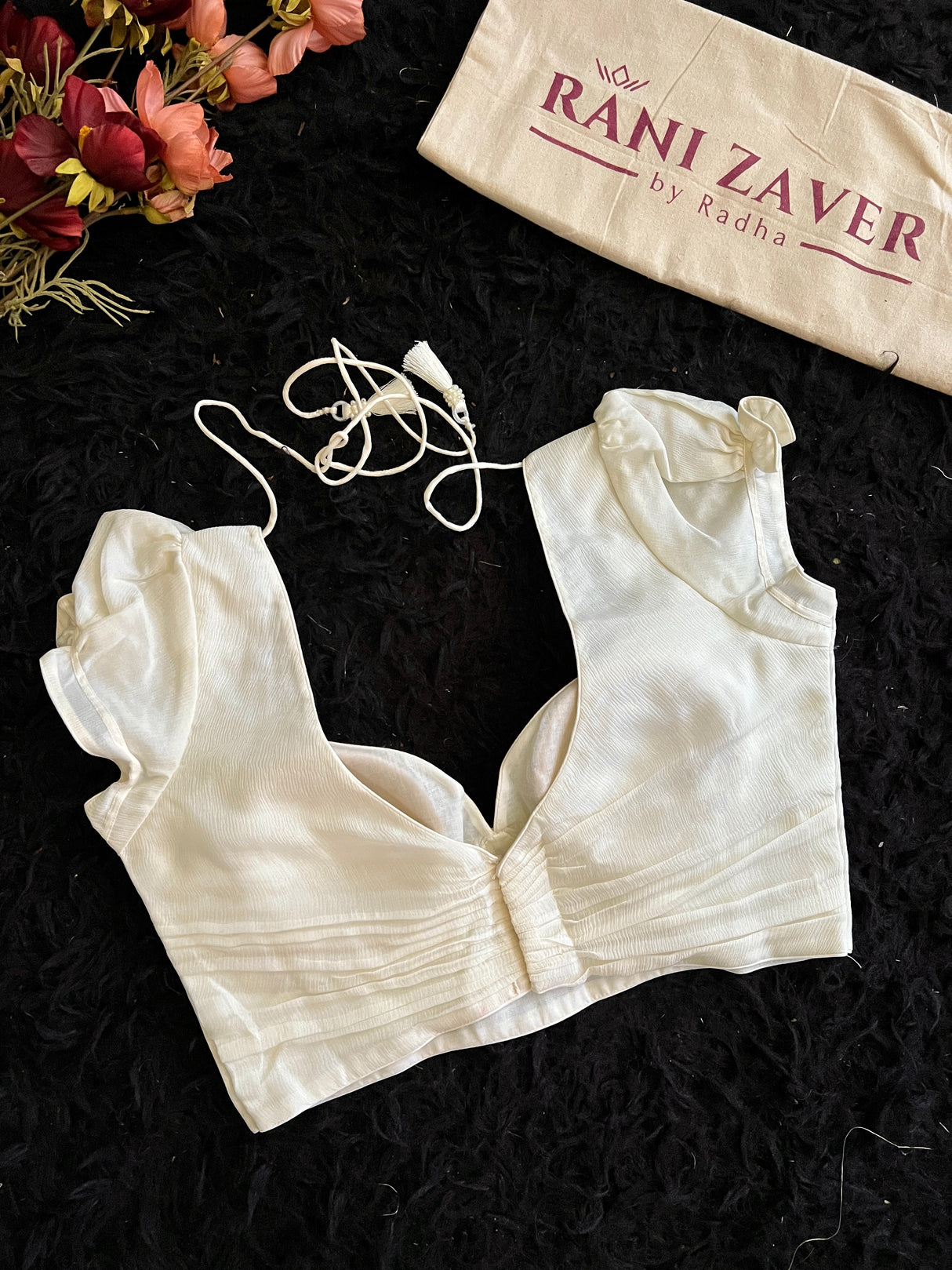 Ivory Chiffon Puff Sleeve Blouse 36