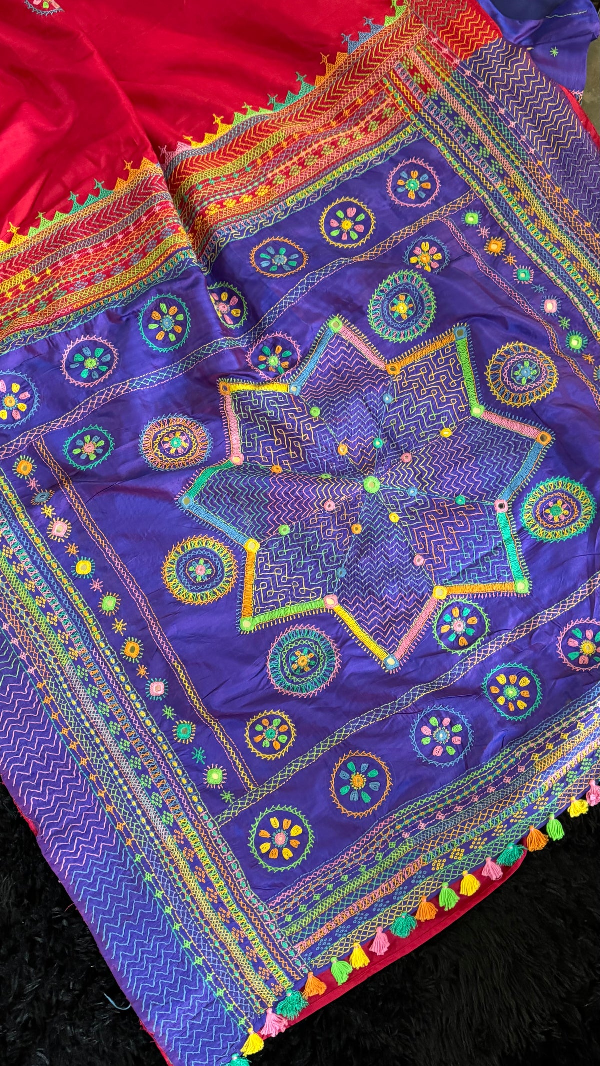 Red Purple Lambani Pure Silk