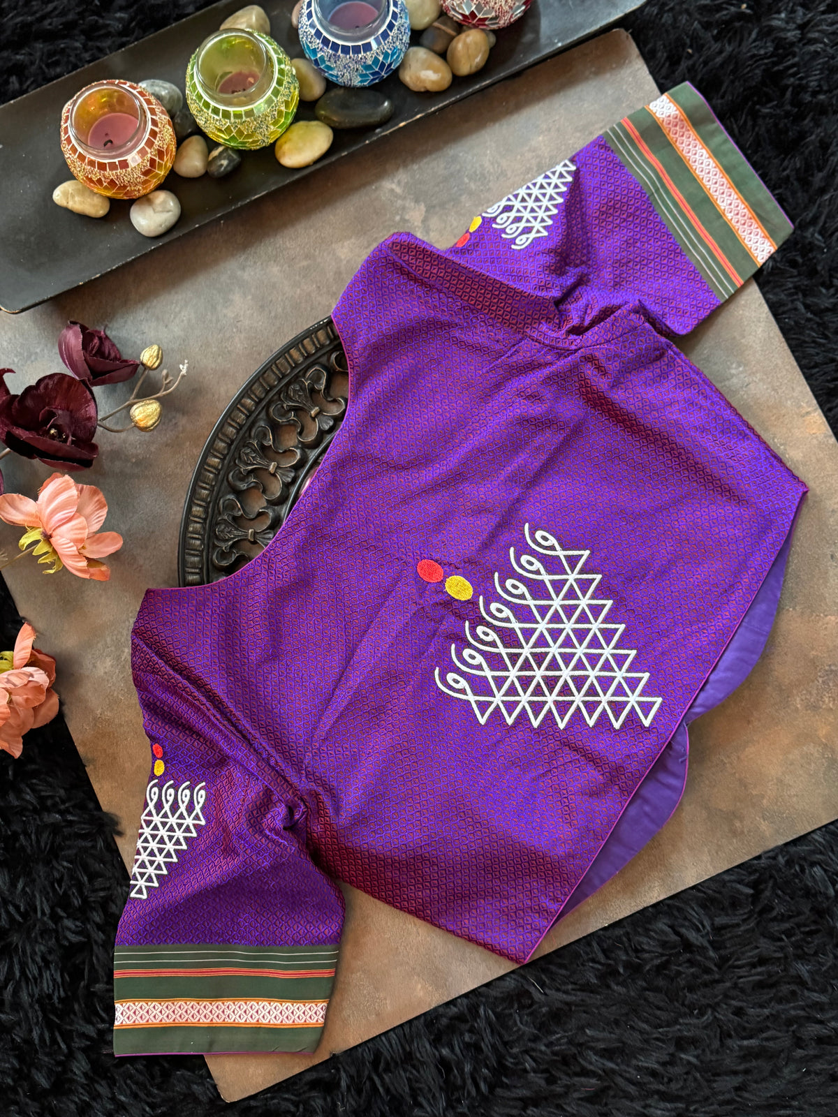 Purple Khun embroidered Blouse 38