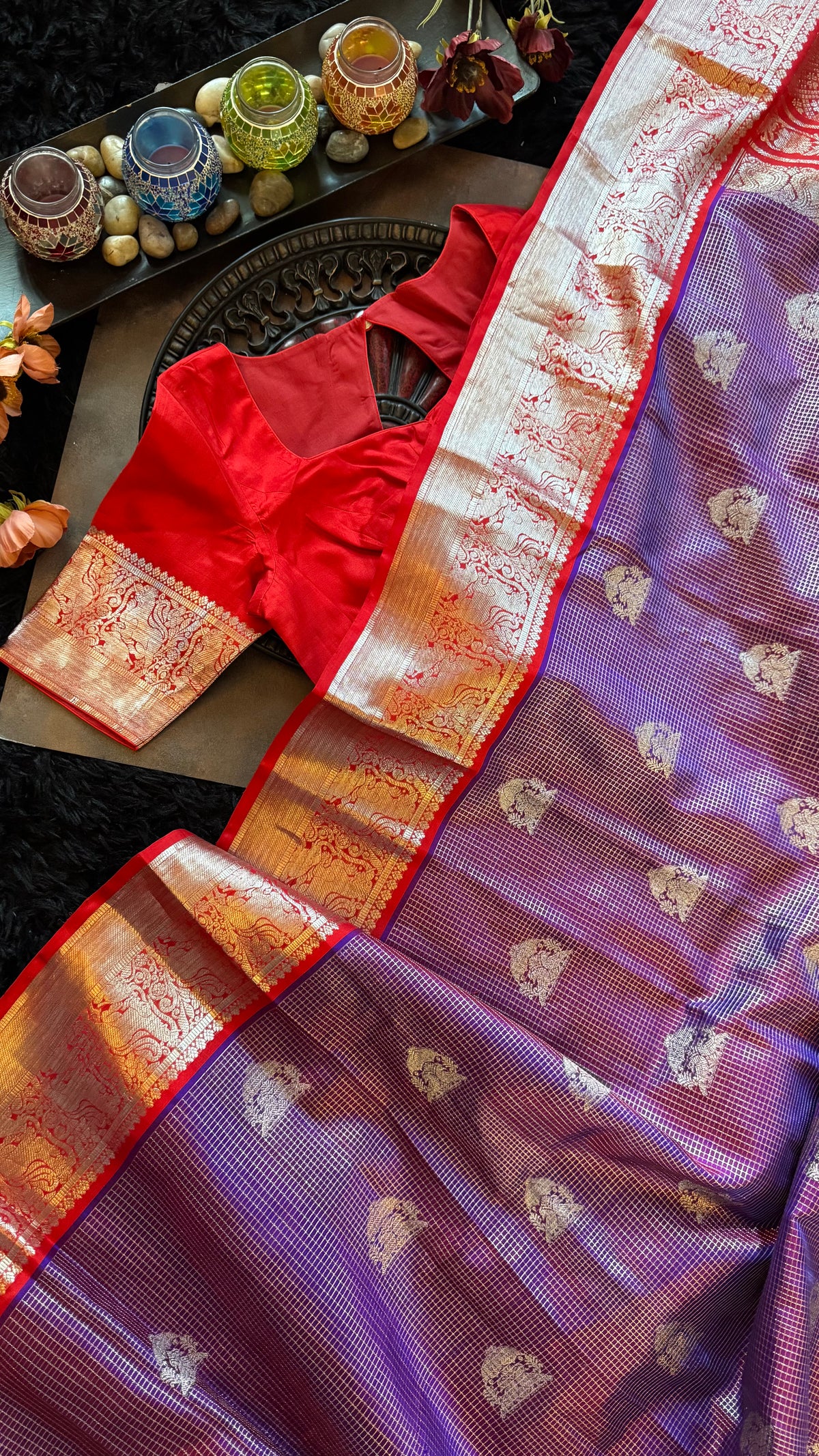 Purple Vaira Oosie Venkatagiri Pure Silk