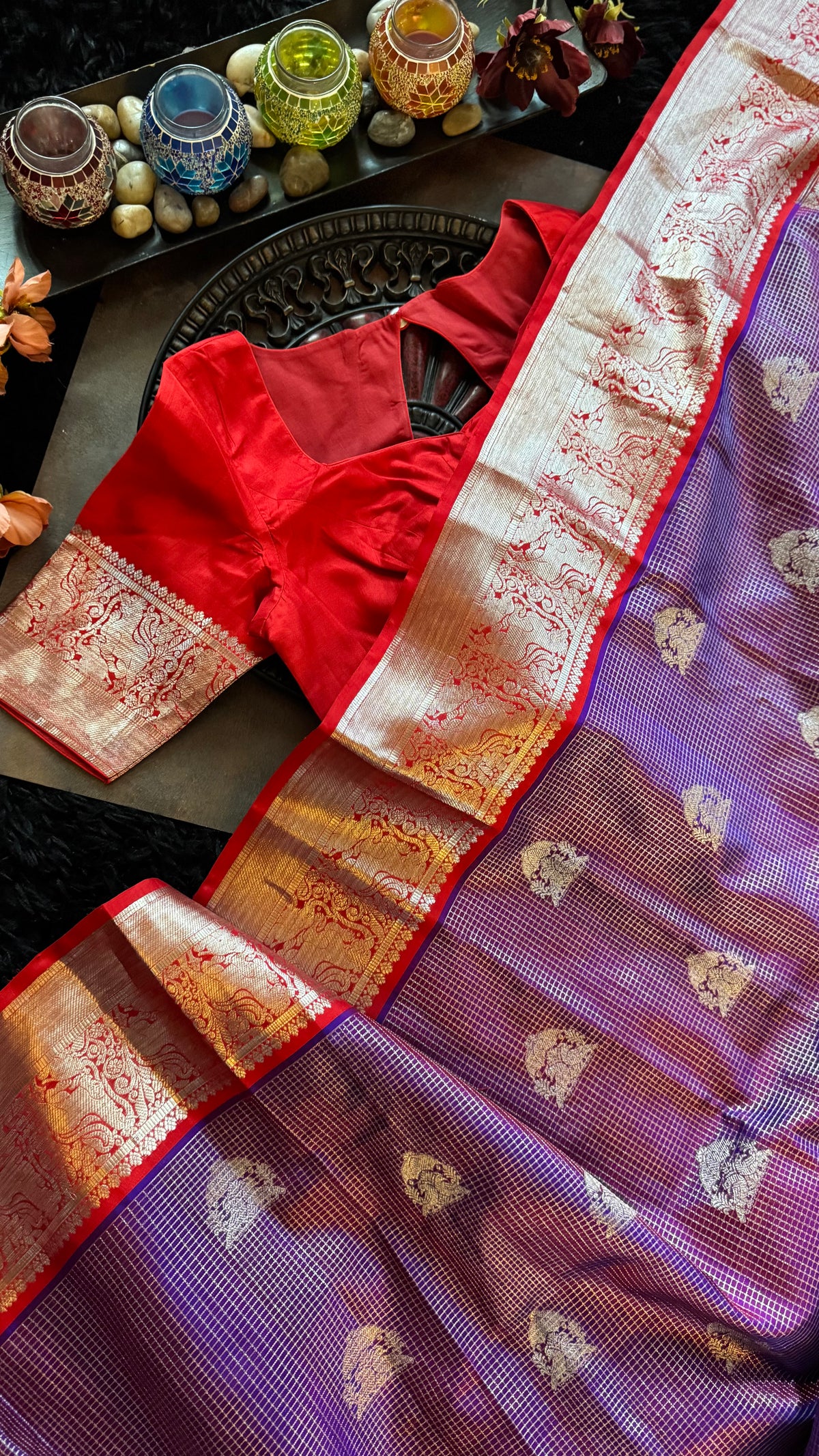 Purple Vaira Oosie Venkatagiri Pure Silk
