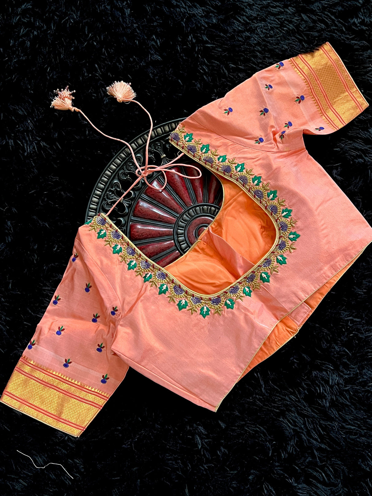 Brocade Paithani Handloom Pure Silk With Stitched Blouse AUS Saree Rani Zaver