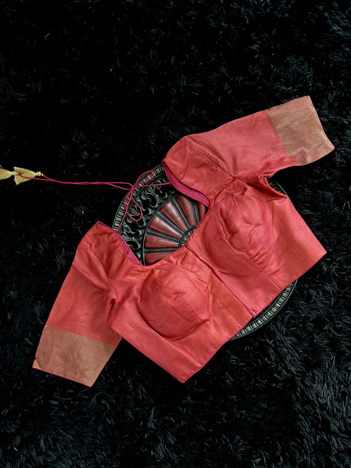 Hand Painted Tussar Pure Silk With Stitched Blouse