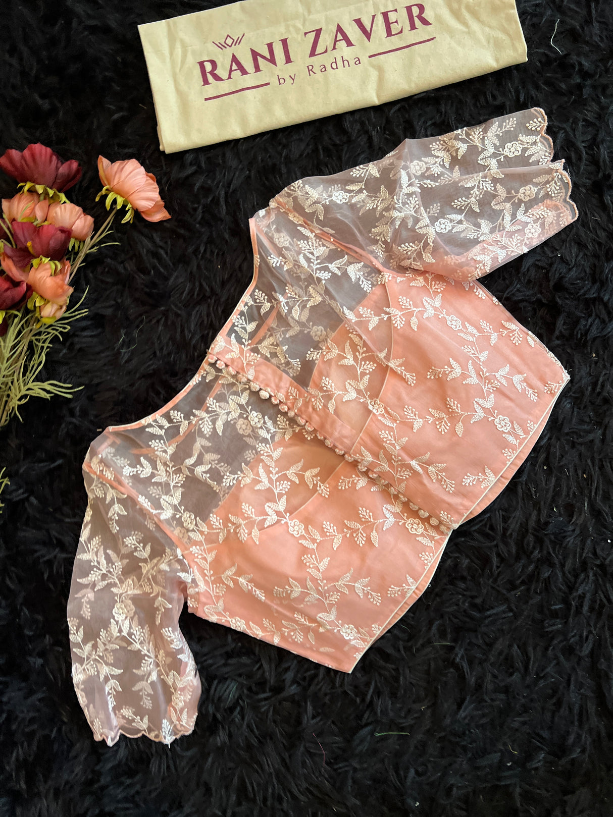 Pearl White Organza with Chikenkari blouse