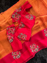Metallic Tissue with Rust Organza