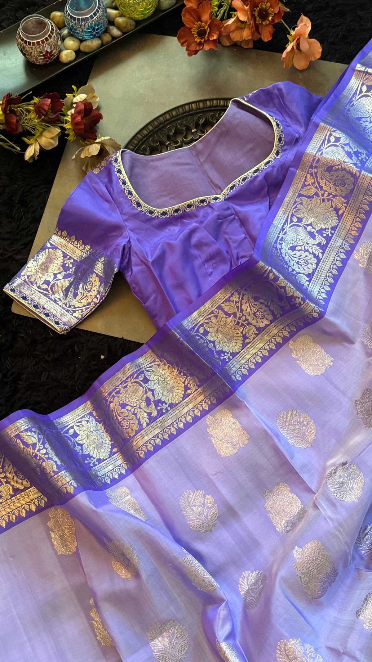 Lavender Venkatagiri Pure SIlk Handloom