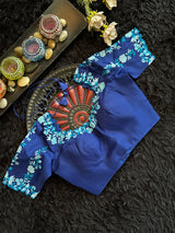 Blue Embroidered Organza