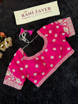 Pink Munga Silk With Heavy Embroidered Blouse