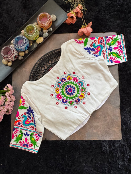 White Hand Embroidered Blouse 40
