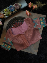 Black Tussar Silk Hand Painted