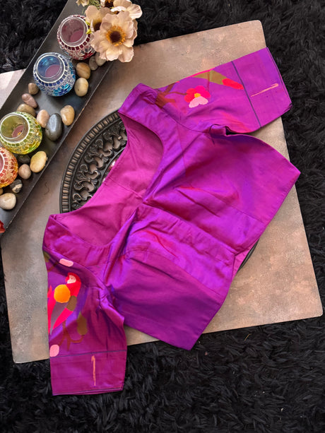purple Handloom Paithani Pure Silk 38