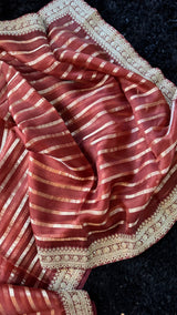 Terracota Deep Rust Pure Organza