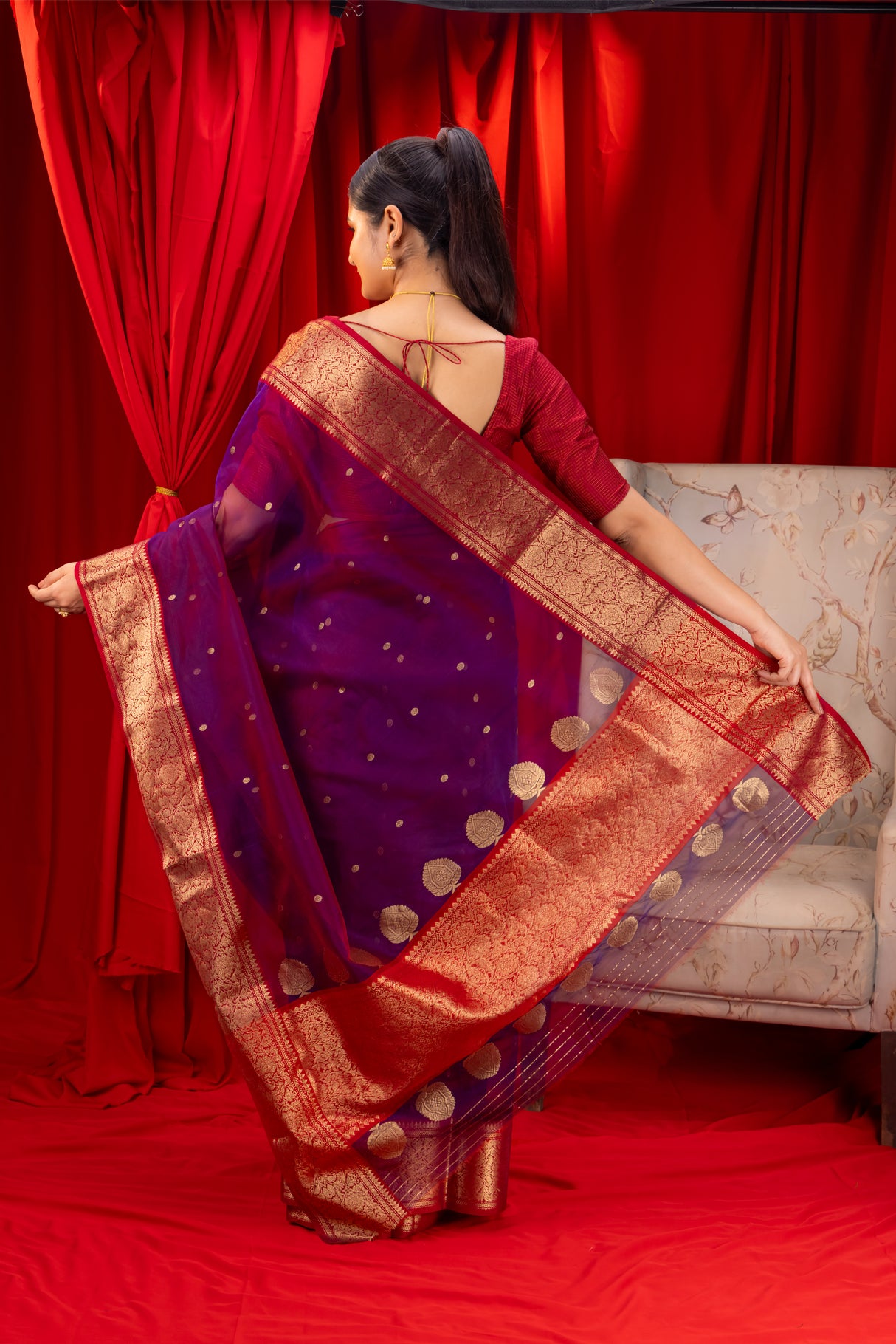  Chanderi kora silk saree with blouse