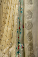 Maharani Kalanjali Pastel shade Silver saree