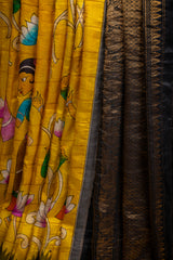 Hand Painted Gadwal Pure Silk saree