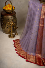 Chanderi Kora Katan Silk With Stitched Blouse