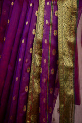 Chanderi Kora Katan Silk With Stitched Blouse