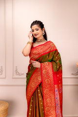 Exclusive Gadwal Paithani FUSION Handloom Pure Silk Saree AUS