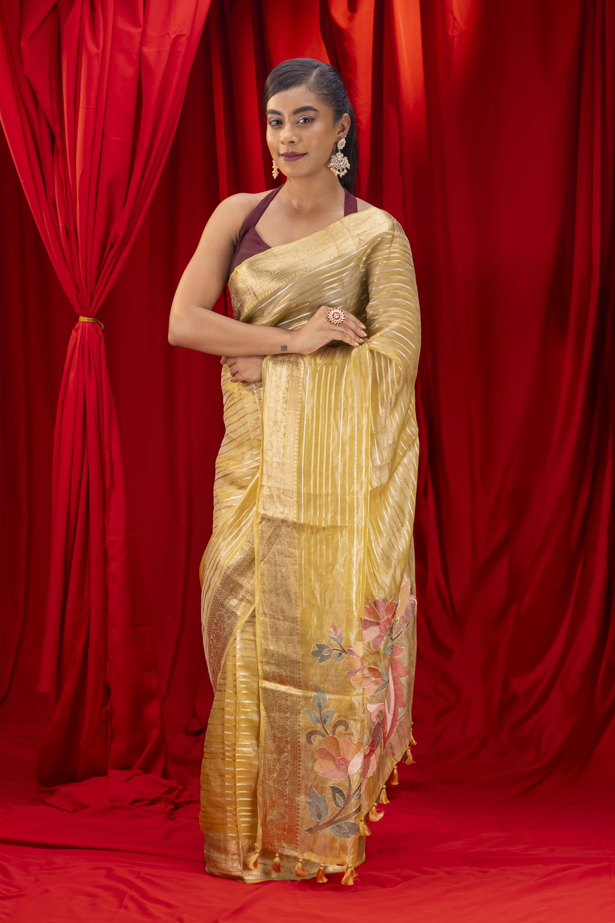  Organza Silk With Embroidered Paithani Pallu saree