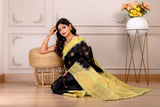 Gadwal Handloom Pure Silk Black Green Combo AUS