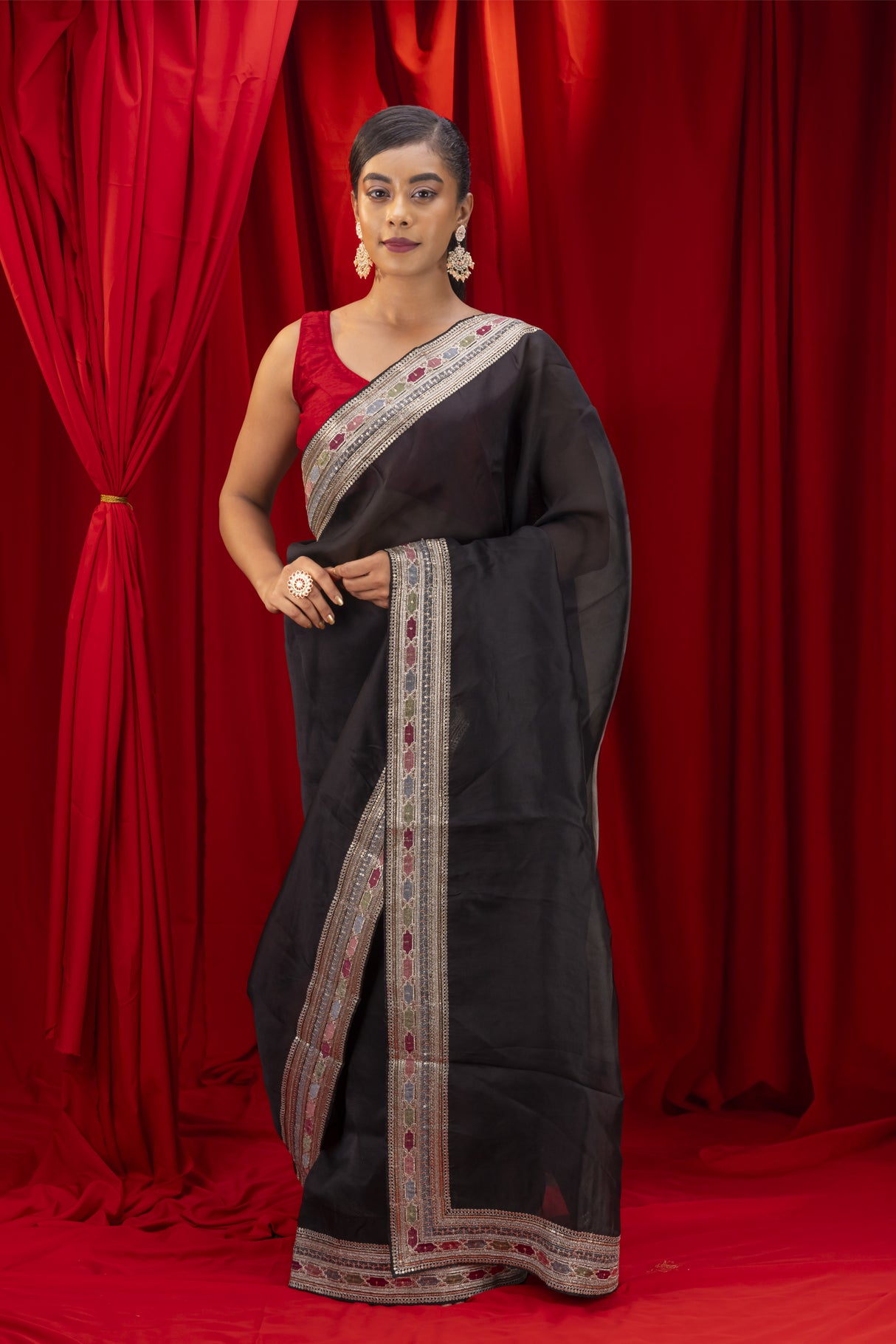  Kora organza saree with blouse