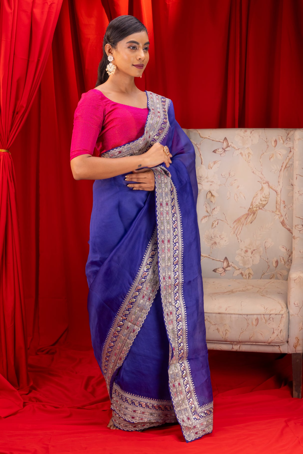  Kora organza saree with blouse