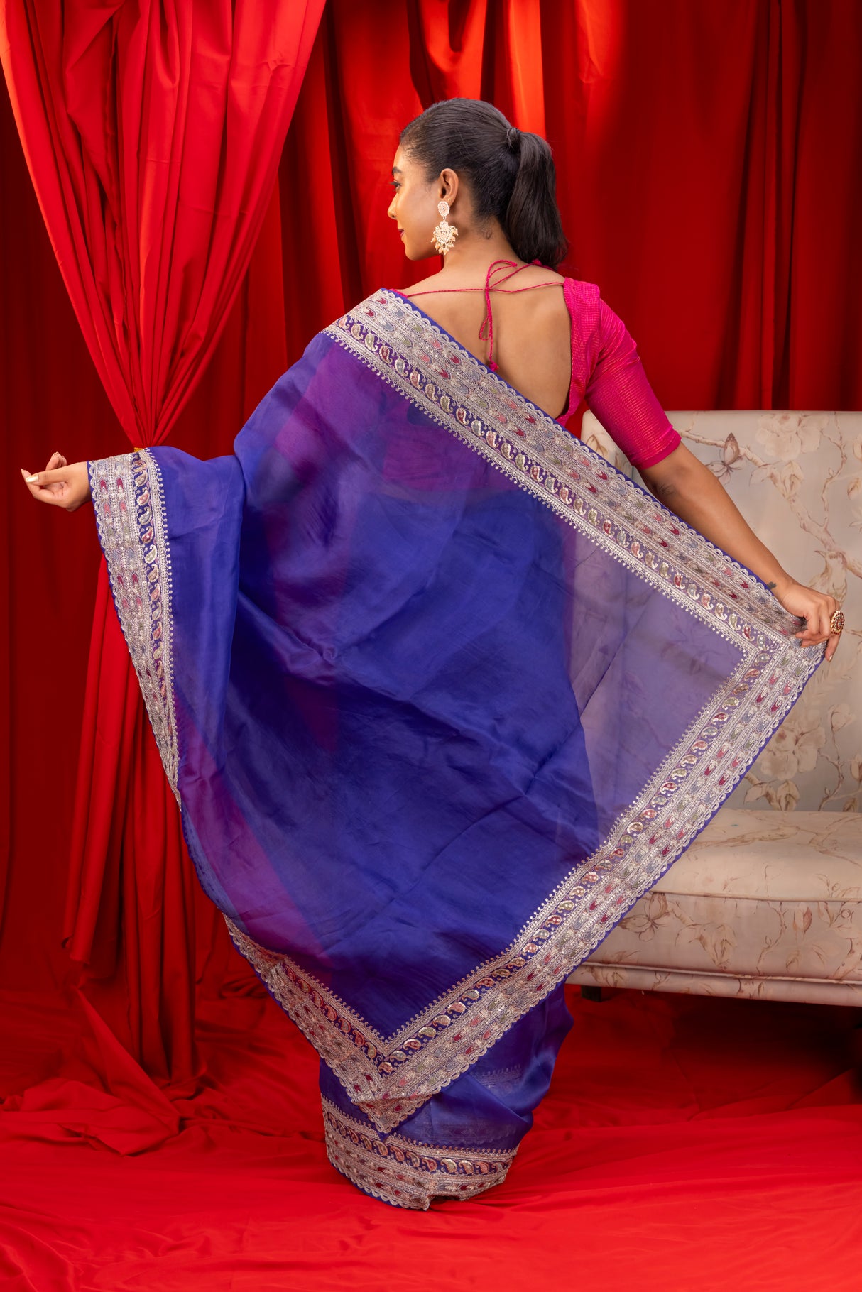  Kora organza saree with blouse